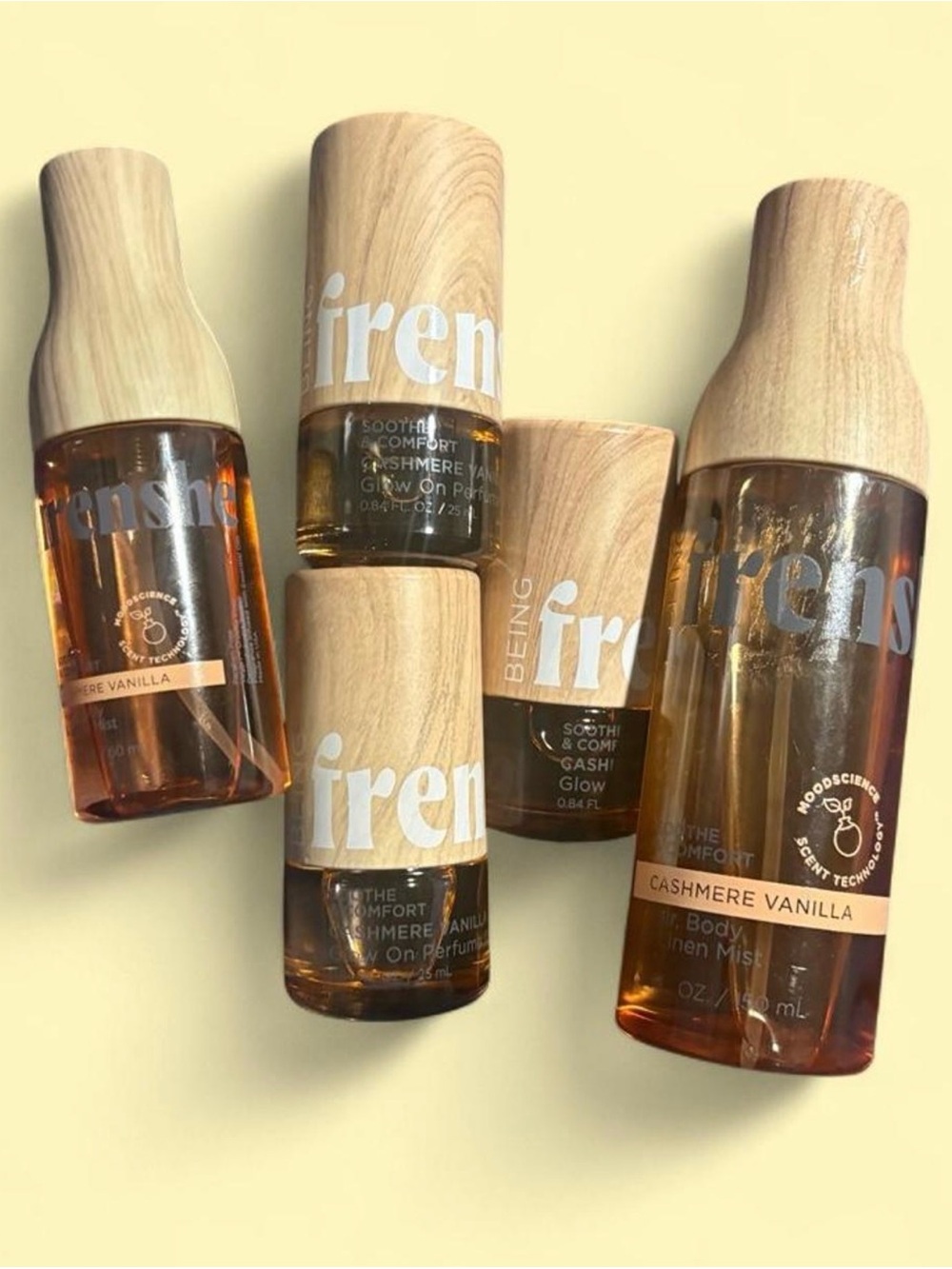 BEING FRENSHE MOODSCIENC Cashmere Vanilla
5pc set Glow On Perfume and Mist